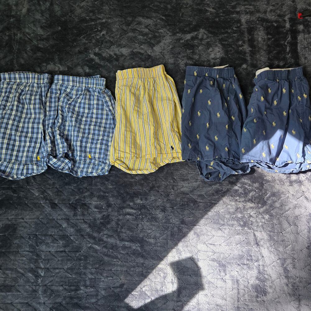 *FIVE* Polo Ralph Lauren Men's Lounge Boxer Shorts Vintage 100% Cotton - Size M